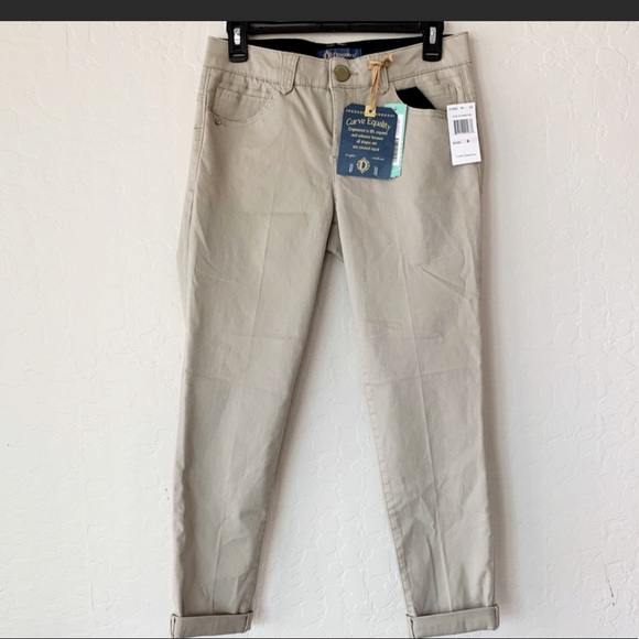 Democracy Tan Ankle Skimmers Pants Size 4 - Picture 3 of 12
